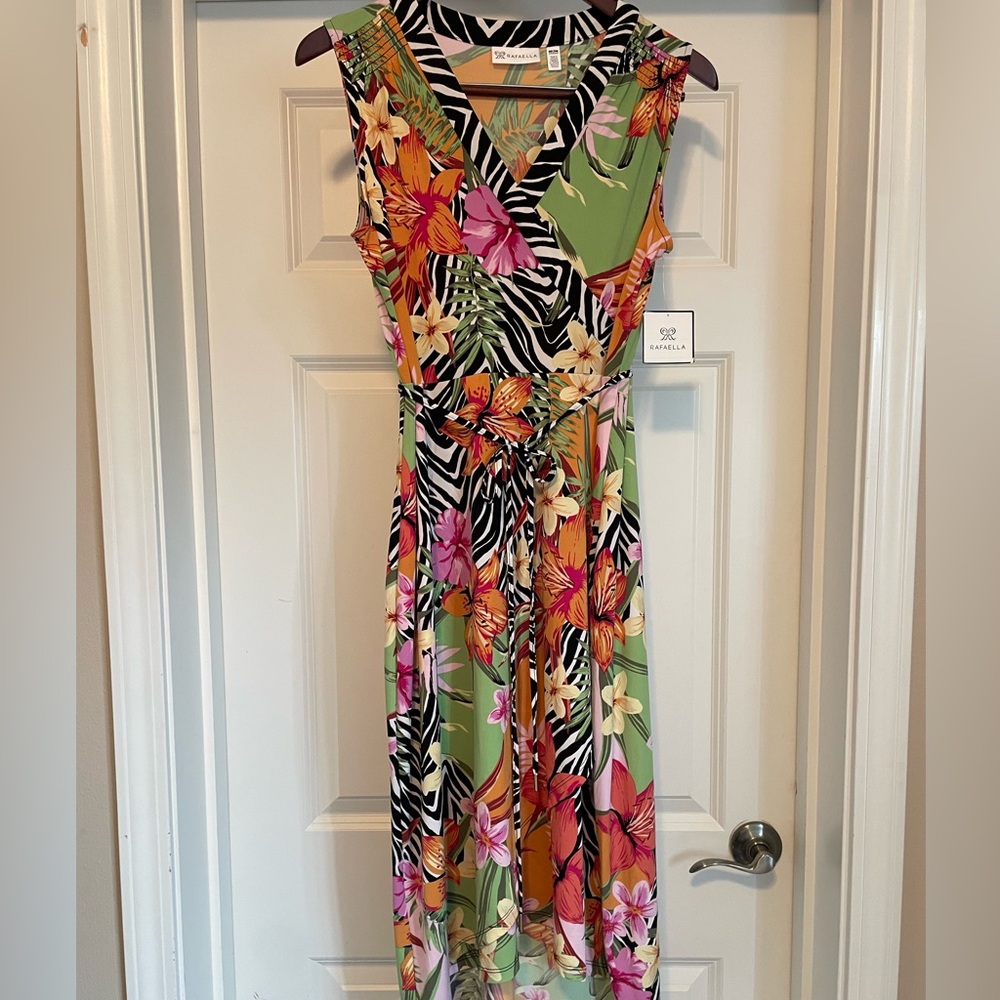 Rafaella Green and Orange High Low Dress